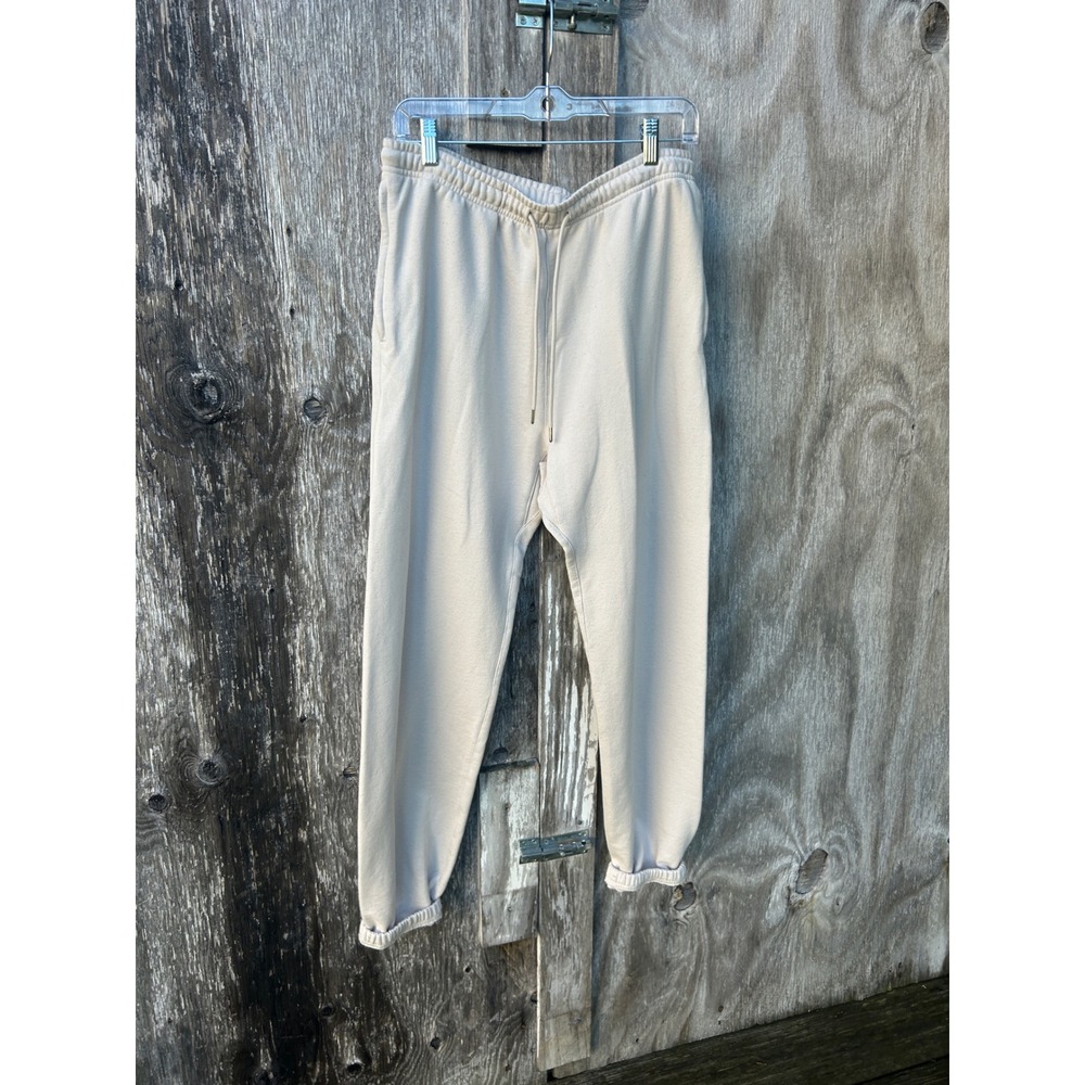 Alo Yoga Sweatpants Medium Bone Beige Fleece Jogger Minimalist Lounge Athleisure